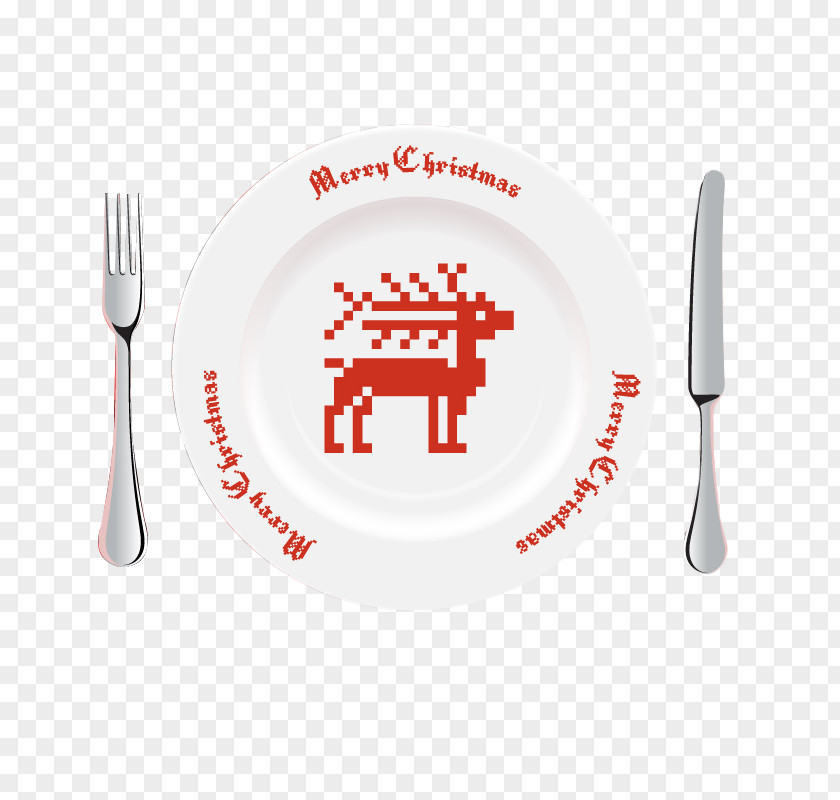 Color Plate Knife Fork Table Christmas Clip Art PNG