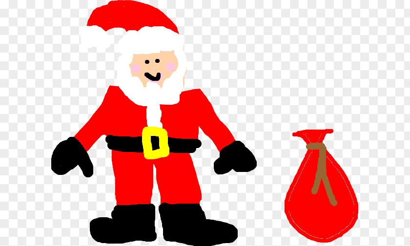 Pleased Christmas Santa Claus Drawing PNG
