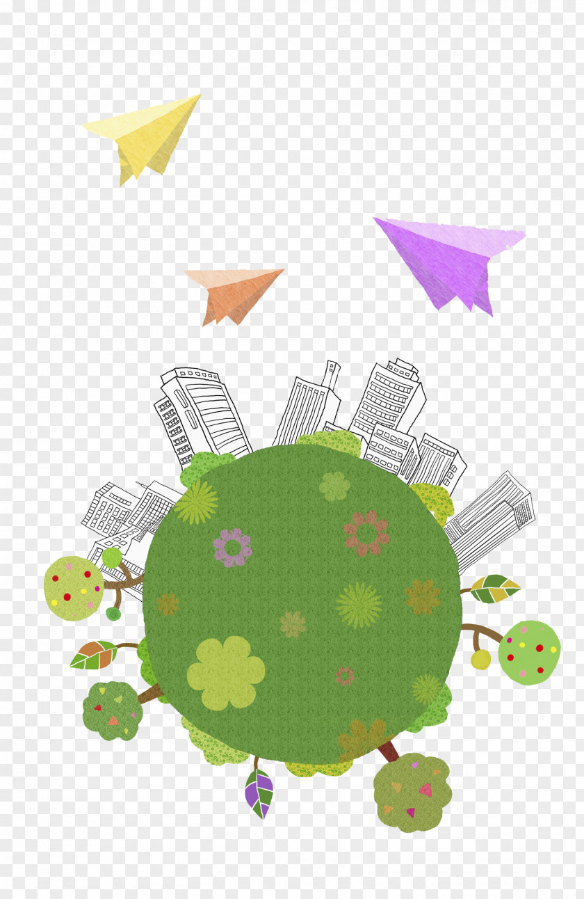 Green Earth Drawing Illustration PNG