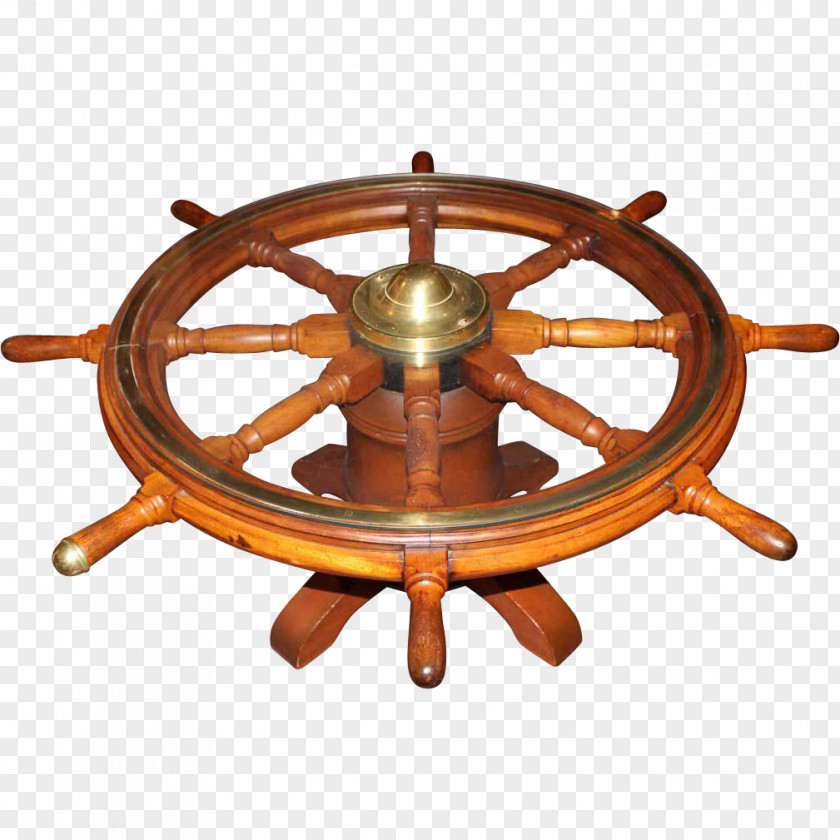 Hand-painted Cover Design Sailboat Coffee Tables Ship's Wheel Furniture PNG