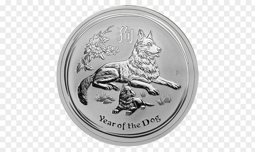 Zodiac Dog 2018 Perth Mint Silver Coin Bullion Lunar Series PNG