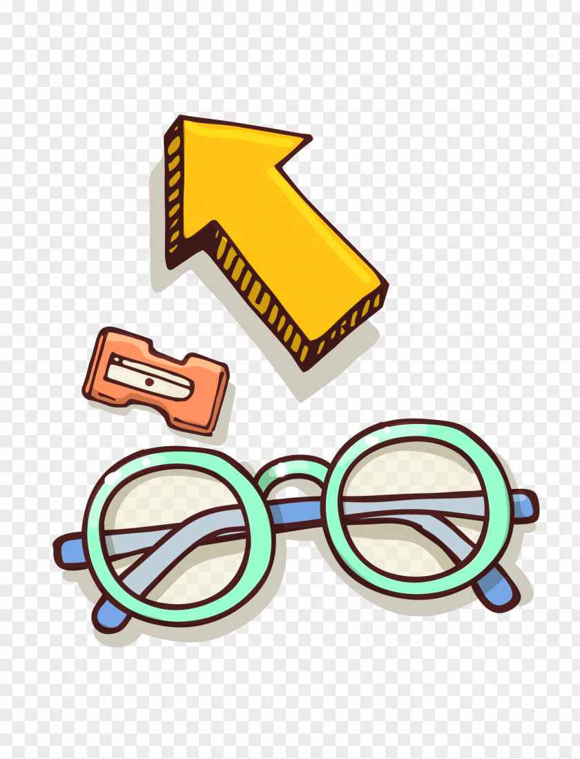 Arrow And Glasses Pencil Sharpener PNG