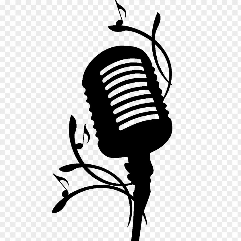 Microphone Silhouette Line Clip Art PNG