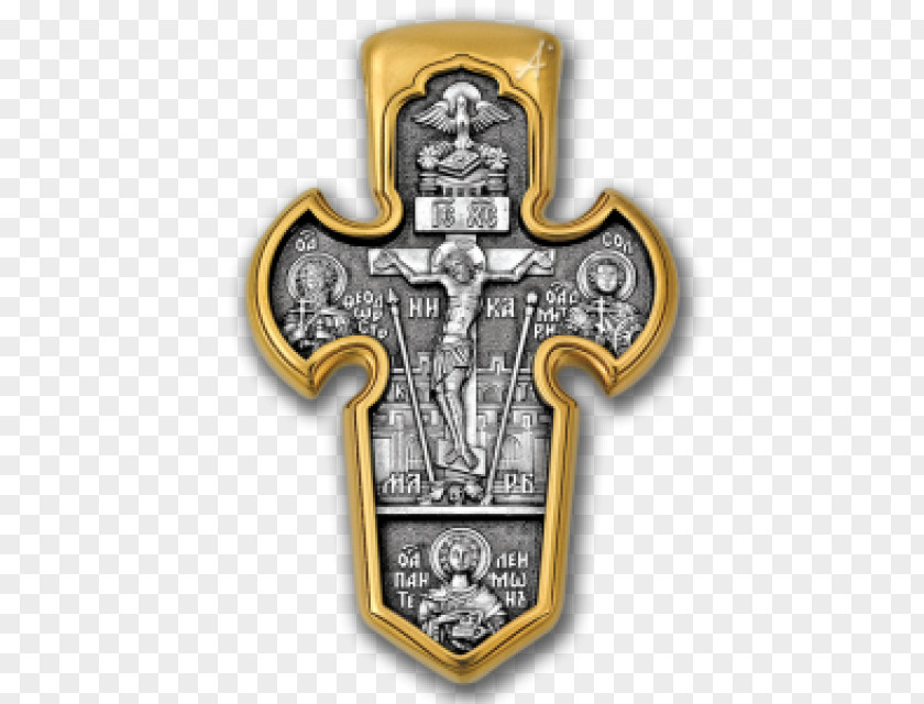 Silver Michael Kresty Prison Russian Orthodox Cross Crucifix PNG