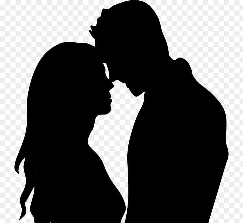 Love Couple The Kiss Silhouette Drawing Clip Art PNG