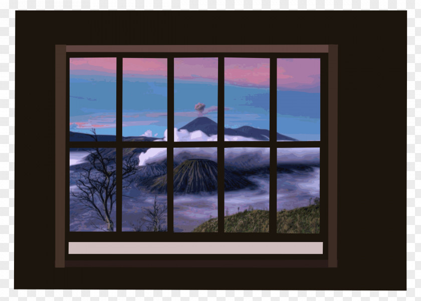 Window Mountain View Treatment Clip Art PNG