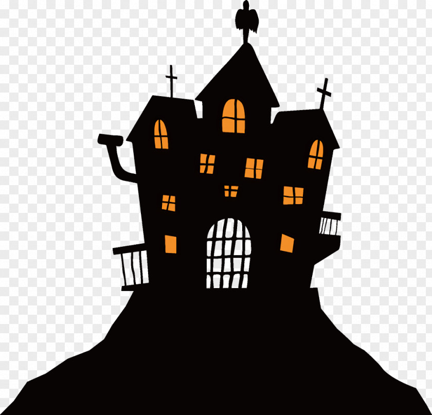 Castle Steeple Haunted House Halloween PNG