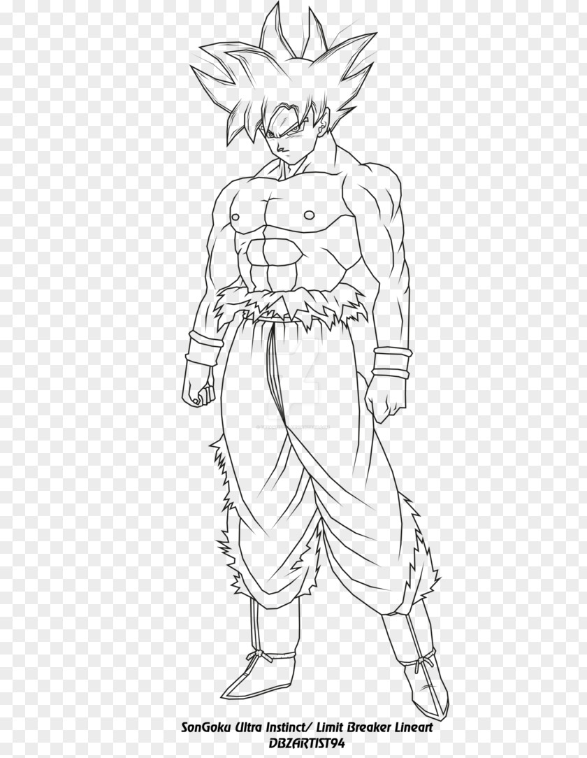 Goku Line Art DeviantArt Sketch PNG