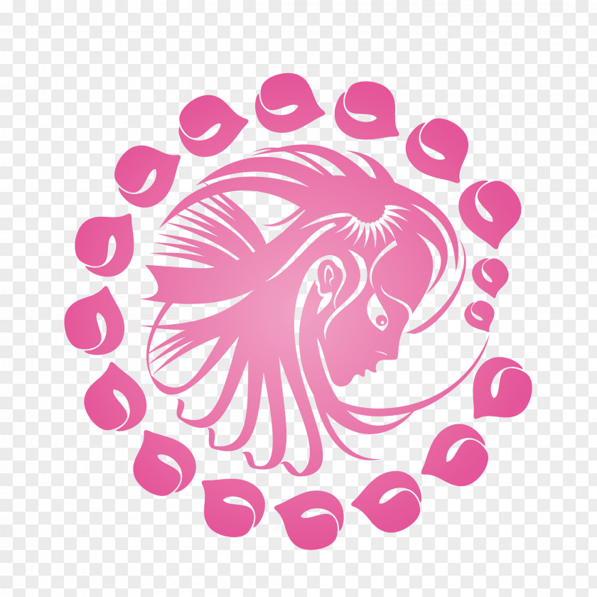 Virgo Art Pink Paper Cutting Zodiac Astrological Sign Horoscope Astrology PNG