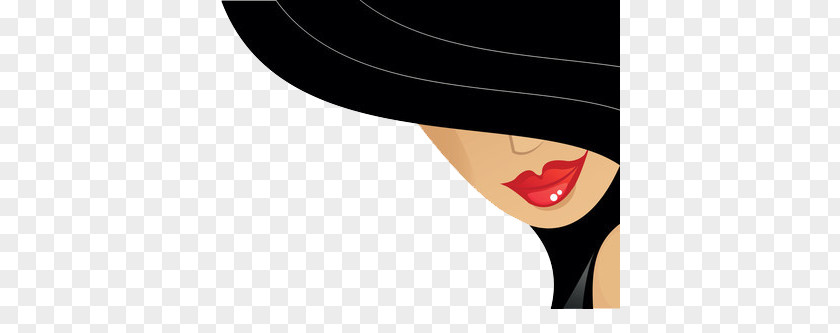Women Under The Hat Lip Red PNG