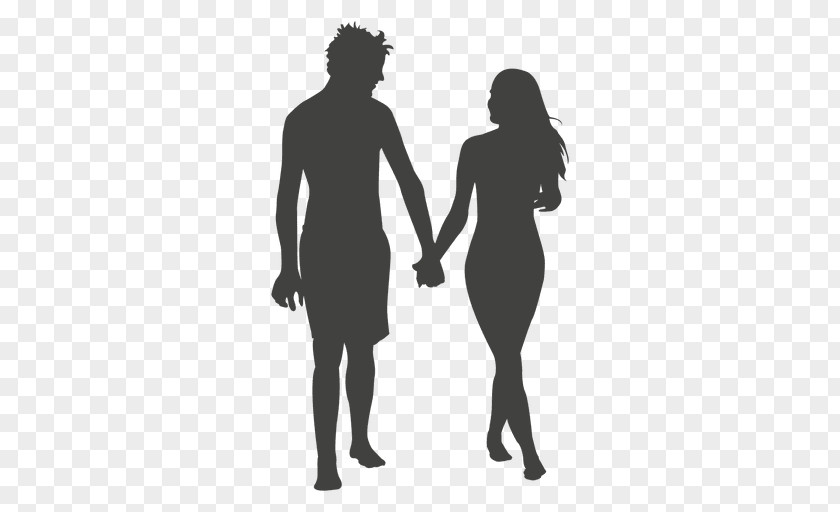 Young Silhouette Couple PNG
