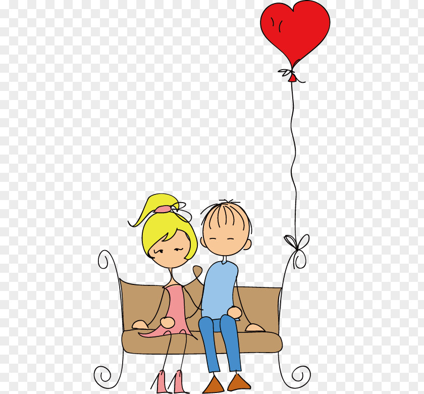 Creative Cartoon Couple Illustration Drawing Valentines Day Clip Art PNG