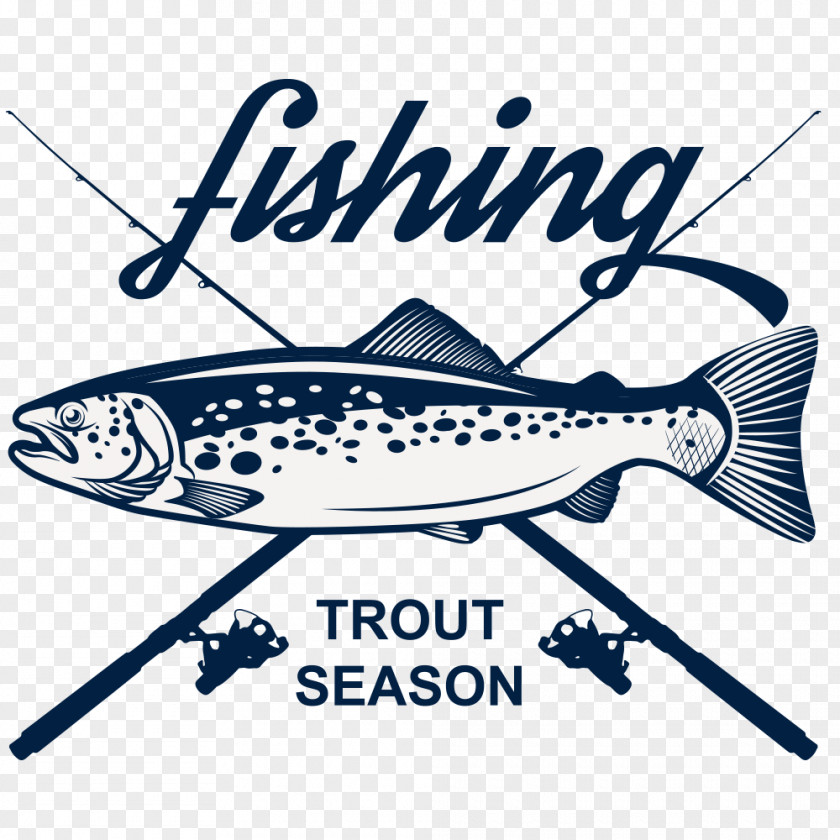 Fishing Rod And Blue Fish Trout Stock Illustration Photography Clip Art PNG