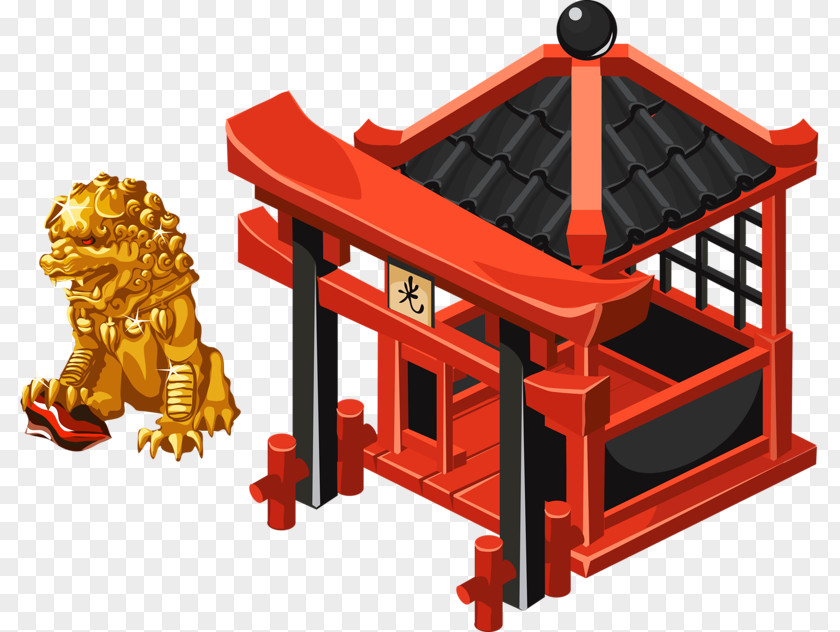 Little Lion And Attic Architecture Royalty-free Illustration PNG