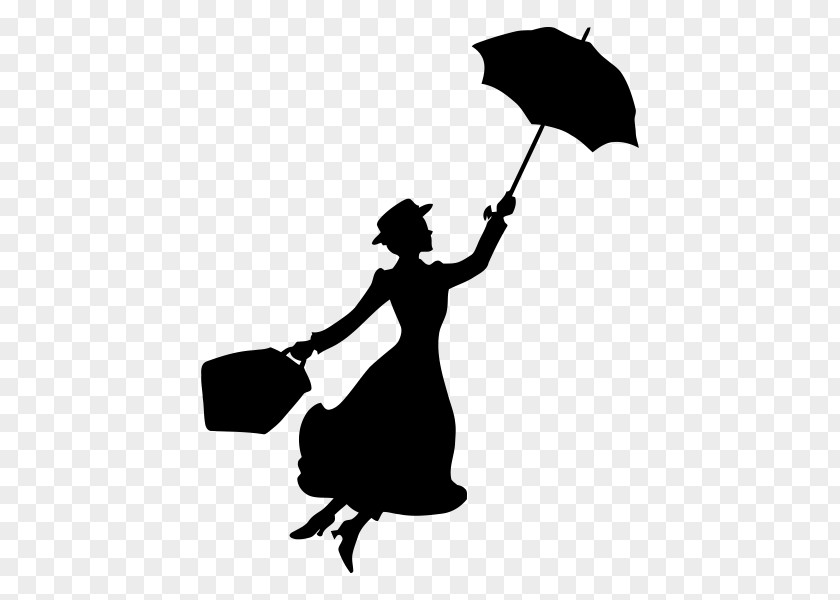 Mary Poppins Silhouette Bert Musical Theatre Stencil PNG