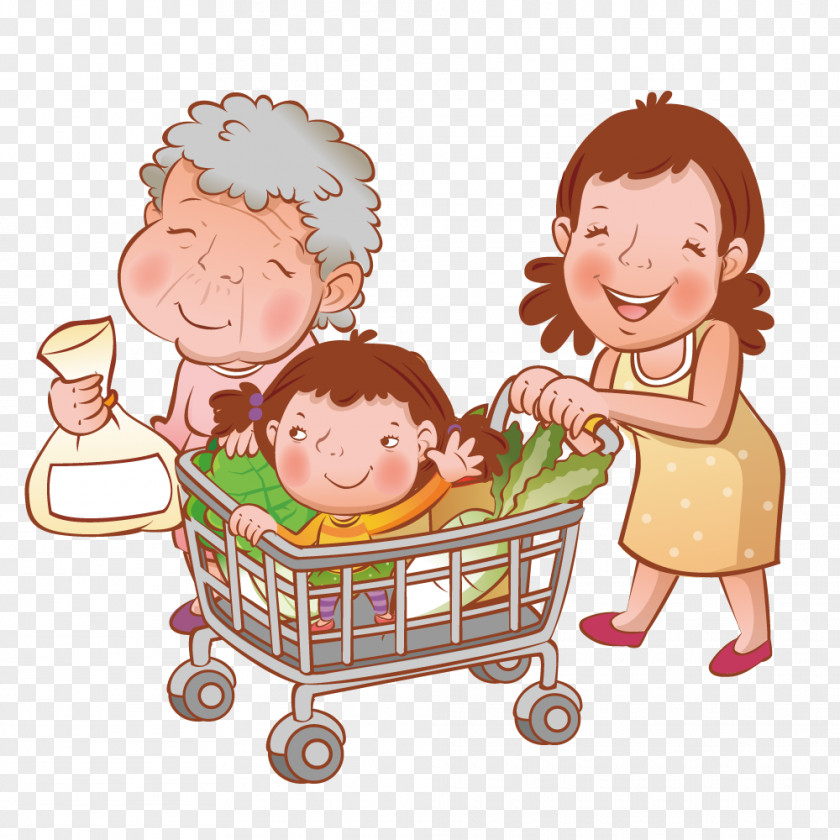 A Man In The Shopping Family Child PNG