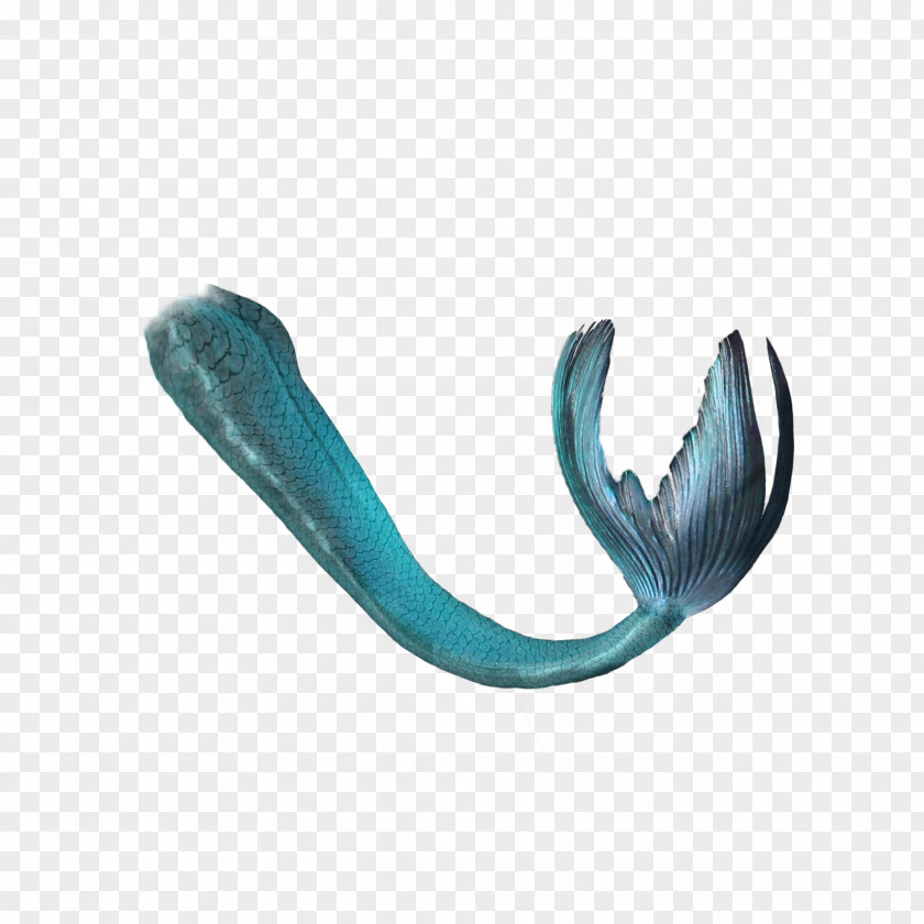 Decorative Blue Mermaid Tail PNG