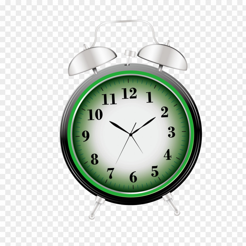 Vector Green Alarm Clock PNG