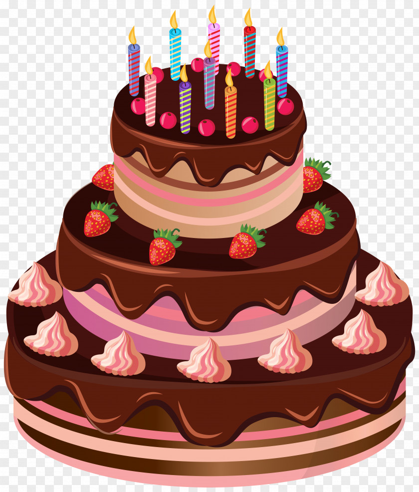 Birthday Cake Clip Art Image Chocolate Torte PNG
