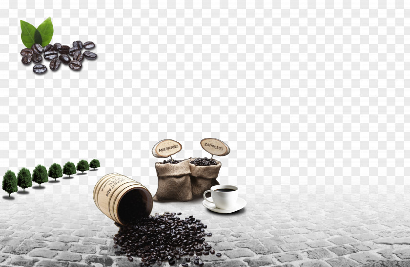 Cylindrical Coffee Beans Cup Poster Bean PNG