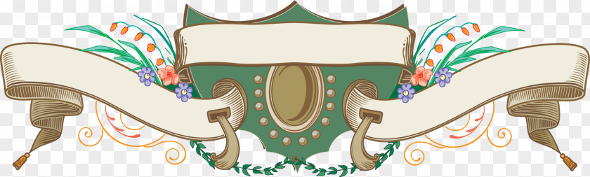 Green Banner Coat Of Arms Heraldry Vignette Clip Art PNG