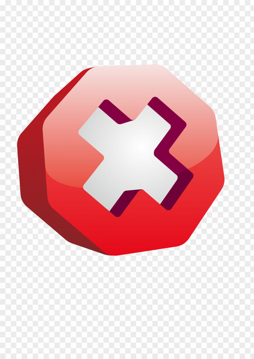 3D Gradient Cross Button Download Icon PNG