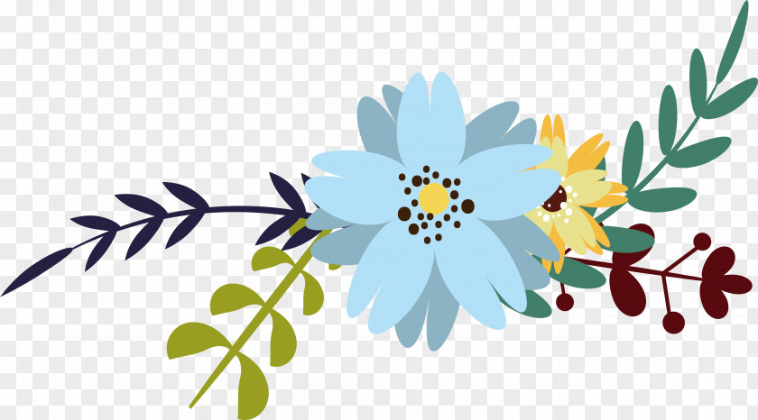 Light Blue And Freshly Decorated Flowers PNG