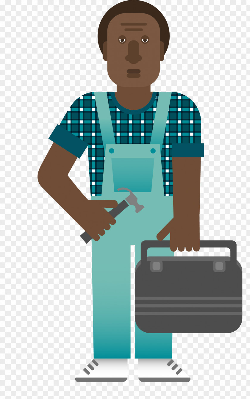 A Cartoon Man With Tools Laborer PNG