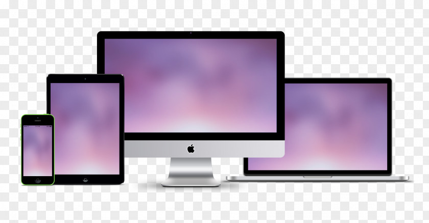 Apple Laptop Modern Technology Responsive Web Design Mockup Website PNG