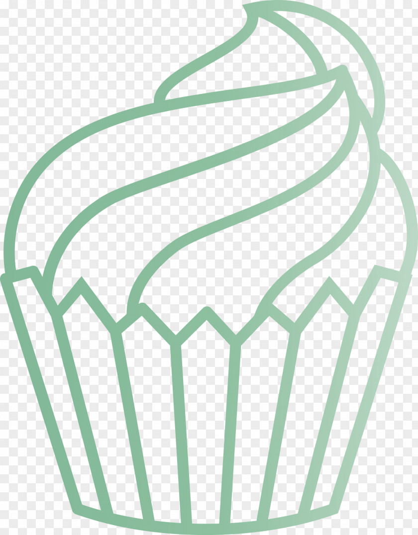 Green Baking Cup Storage Basket Muffin Cupcake PNG