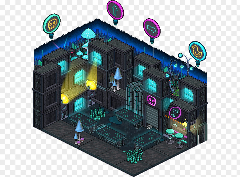 Habbo Rooms Game Cyberpunk Virtual Community PNG