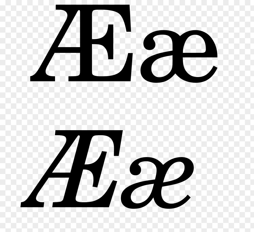 Æ Letter Alphabet Typographic Ligature PNG