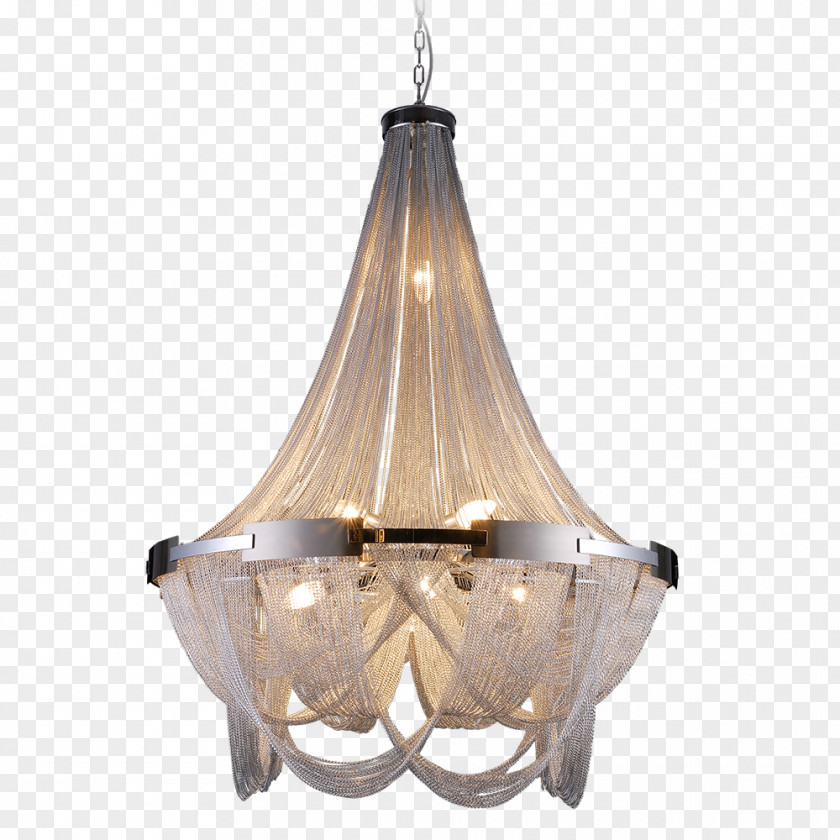 Light Silver Metal Lamp Chandelier PNG