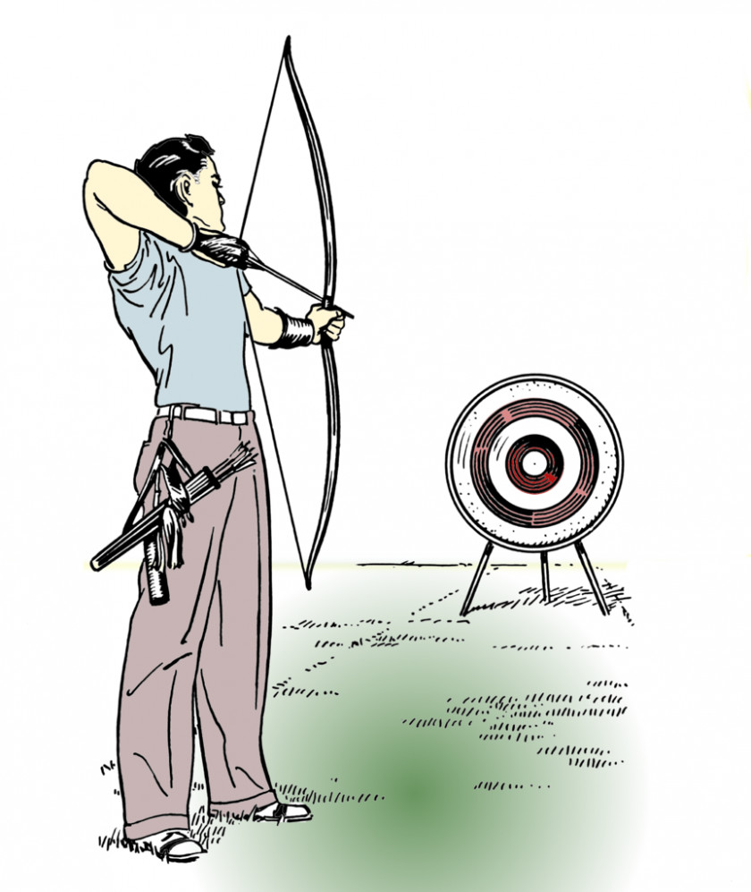 Bow And Arrow Archery Drawing Bowhunting PNG