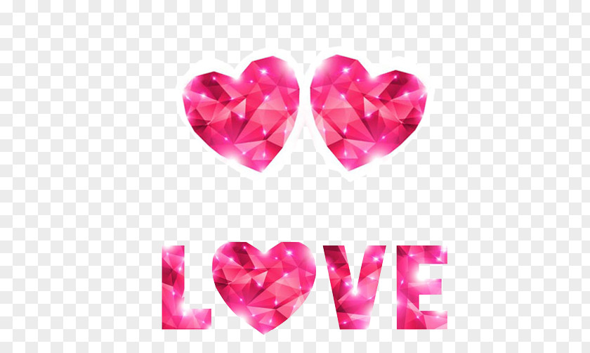 Pink Diamond Heart And Effectiveness LOVE Love Emoji PNG