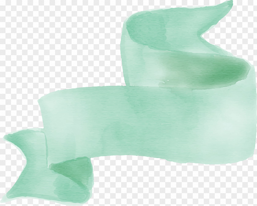 Vector Hand Painted Green Satin Turquoise PNG