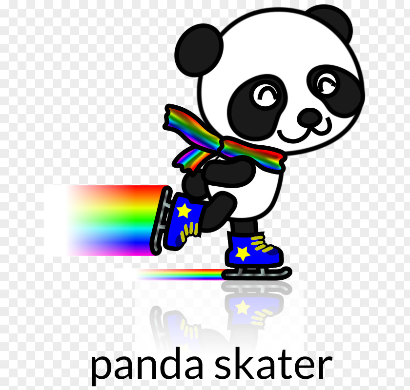 Arc Giant Panda Ice Skating Roller Clip Art PNG
