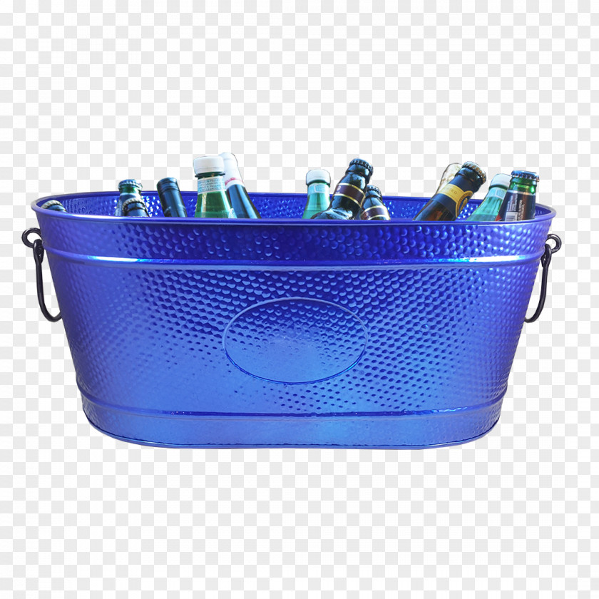 Drink BREKX SeaSide Blue Hillcrest Hammered Galvanized Beverage Bucket Baths Hot Tub PNG