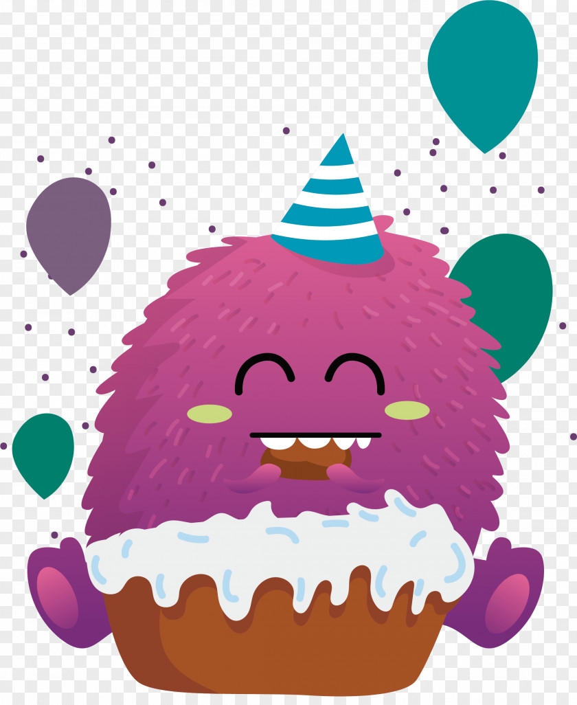 Happy To Eat Cake Monster Fruitcake Birthday Bxe1nh Clip Art PNG