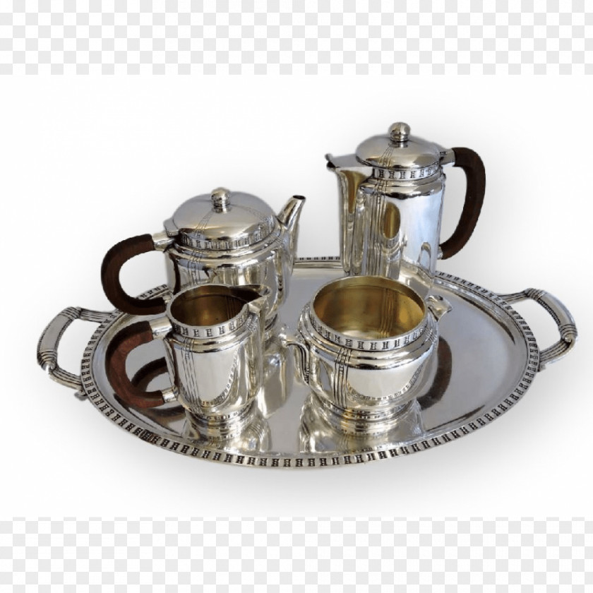 Silver Sterling Tea Set Tray Plating PNG