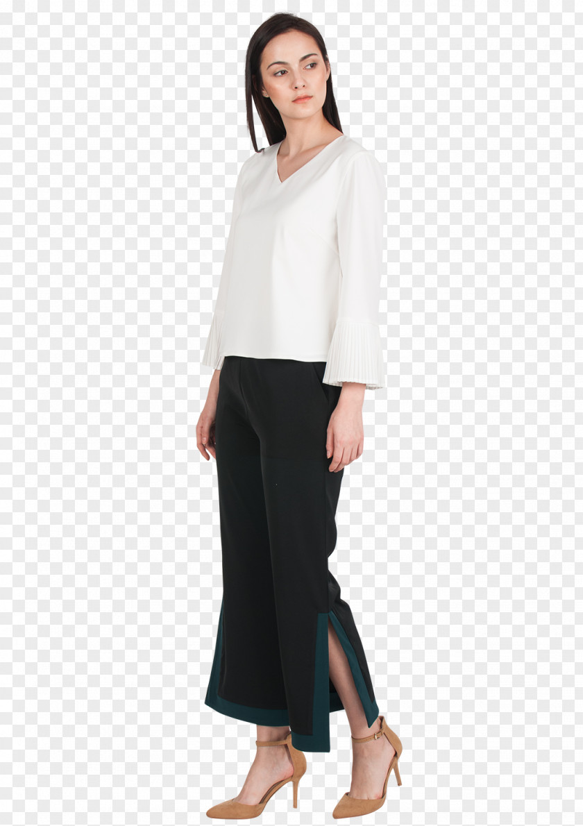 Slit Clothing Sleeve Dress Pants Blouse PNG