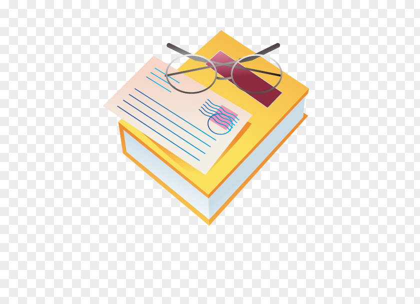 Cartoon Glasses Books Paper PNG