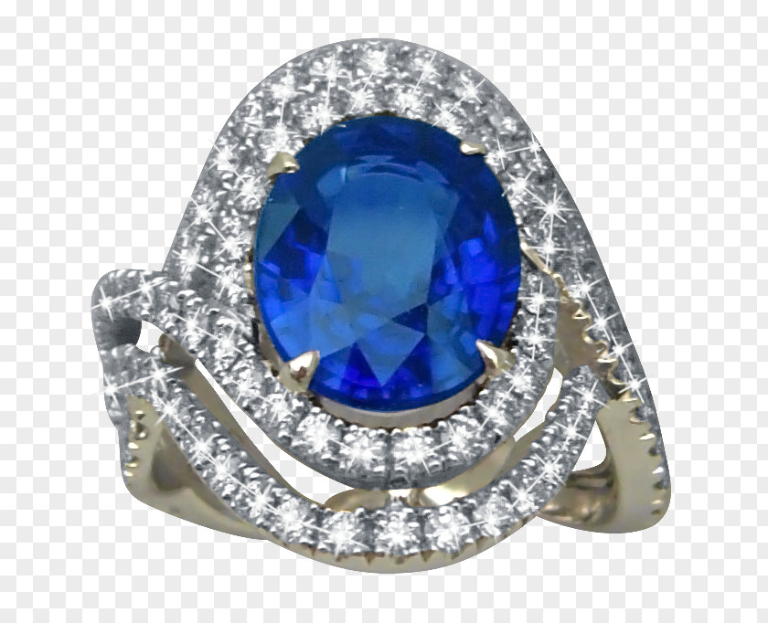 Halo Circle Sapphire Jewellery Ring Gemstone Blue PNG