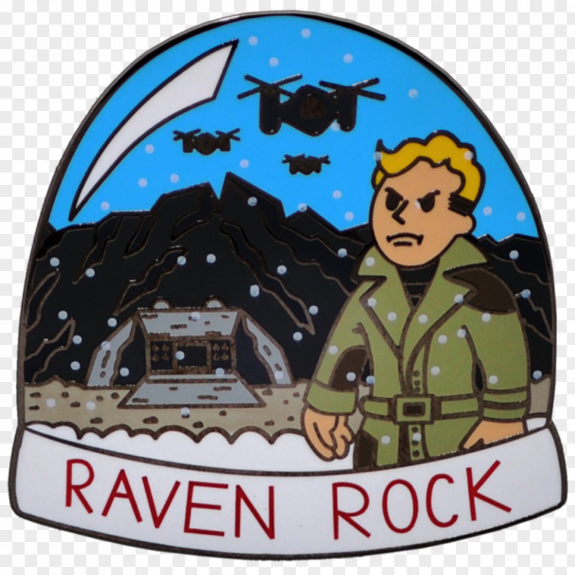 Pin Lapel Raven Rock Mountain Complex Christmas Fallout PNG