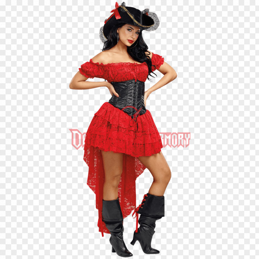 Pirate Woman Costume Design Corset Clothing Dress PNG