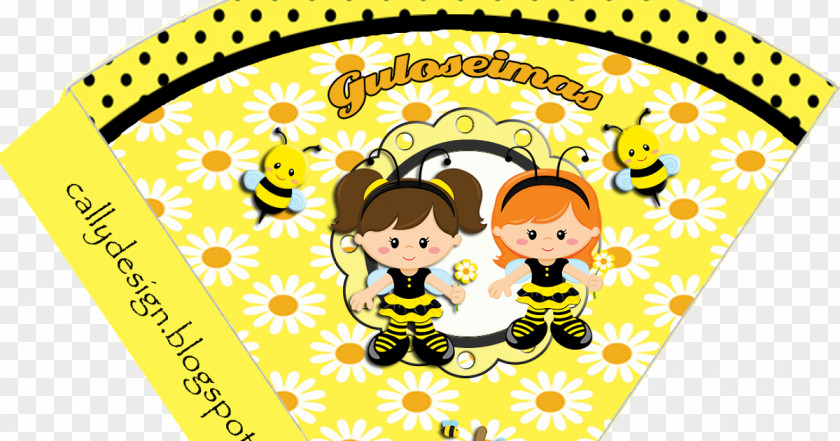 Bee Label Party Birthday Convite PNG