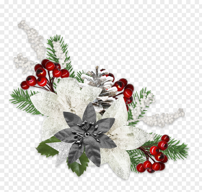 Christmas Floral Design Paper Scrapbooking Ornament PNG