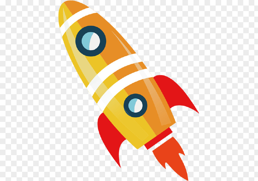 Colored Cartoon Rocket Flight PNG