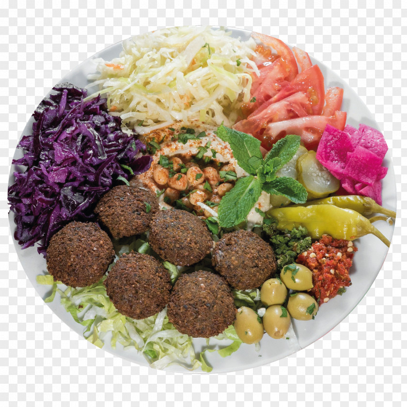 Plate Falafel Middle Eastern Cuisine Dish Vegetable PNG