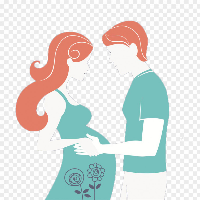 Beautiful Pregnant Woman Silhouette Figures Pregnancy Mother Infant Drawing PNG